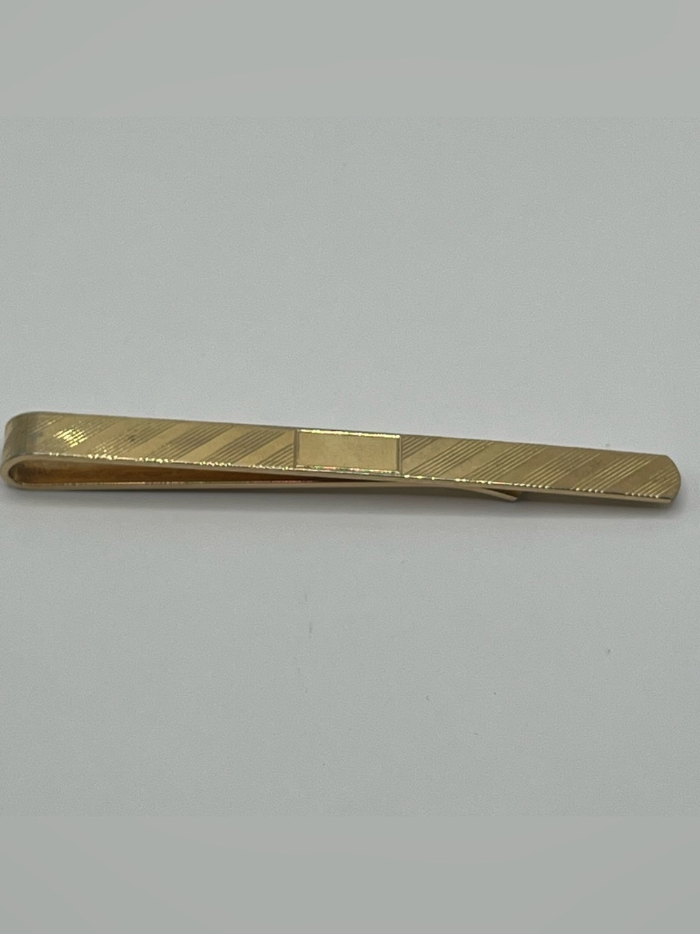 Vintage Krementz USA Tie Bar Clip Yellow Gold Tone 2 3/4"